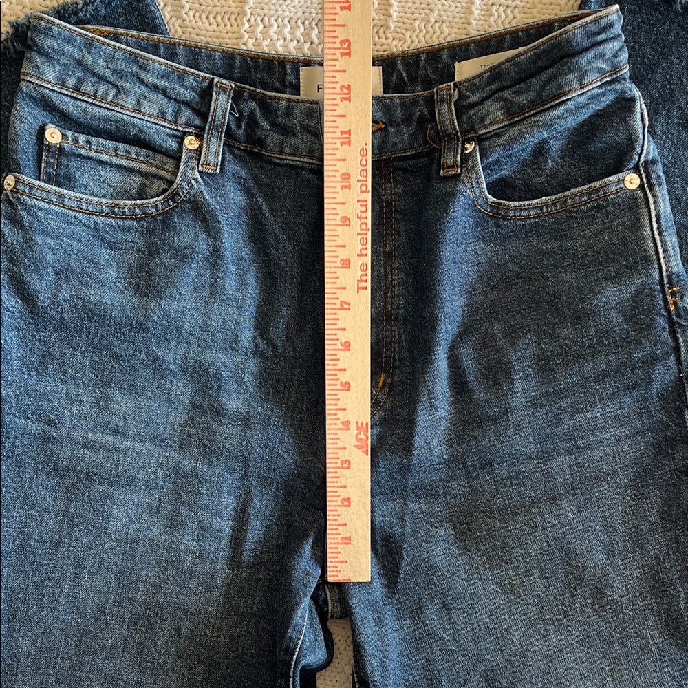 FRAME The Wide high-rise ankle wide-leg raw hem jeans in Rival Sz 28 - Picture 7 of 13